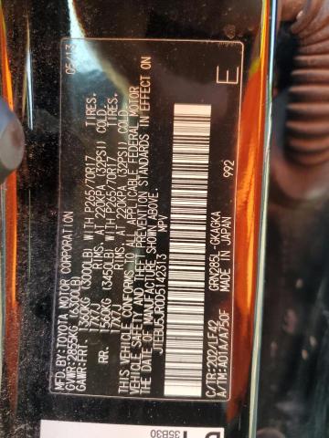 JTEBU5JR0D5142313 - 2013 TOYOTA 4RUNNER SR5 BLACK photo 14