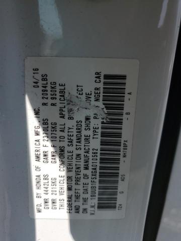 19UUB1F5XGA010562 - 2016 ACURA TLX TECH WHITE photo 12