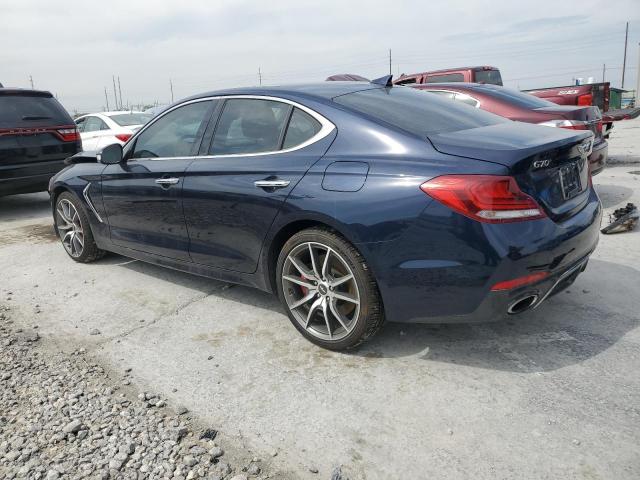 KMTG74LEXKU034467 - 2019 GENESIS G70 ELITE BLUE photo 2