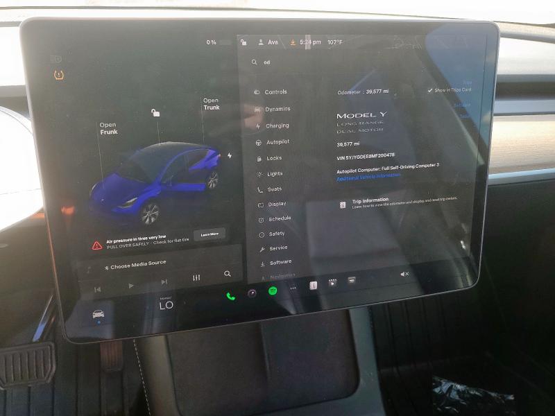 5YJYGDEE8MF200478 - 2021 TESLA MODEL Y 蓝色 照片 9