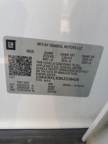1GKKNXLS3KZ138425 - 2019 GMC ACADIA DENALI أبيض صورة 13