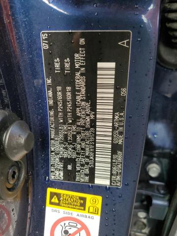 5TDJKRFH1FS191739 - 2015 TOYOTA HIGHLANDER XLE Blau Foto 12