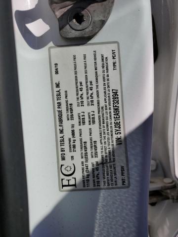 5YJ3E1EA9KF328947 - 2019 TESLA MODEL 3 WHITE photo 12