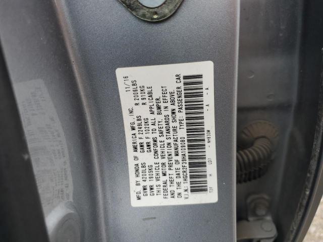 1HGCR2F39HA109080 - 2017 HONDA ACCORD LX SILVER photo 12