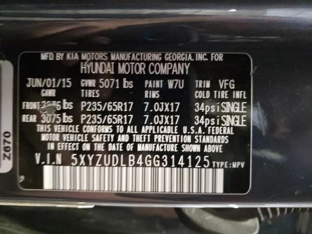 5XYZUDLB4GG314125 - 2016 HYUNDAI SANTA FE SPORT BLUE photo 13