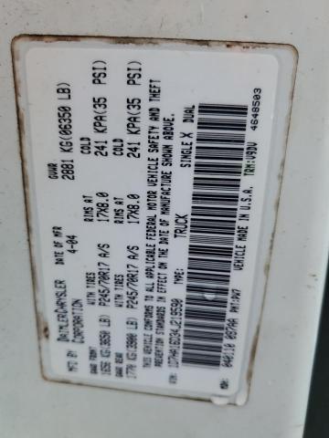 1D7HA16D34J219590 - 2004 DODGE RAM 1500 ST WHITE photo 13