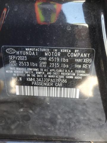 KMHL34JJ0PA078586 - 2023 HYUNDAI SONATA HYBRID BLACK photo 12