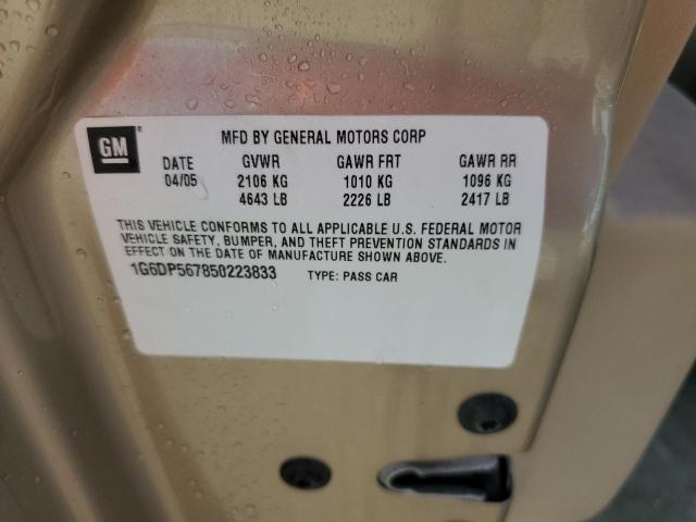 1G6DP567850223833 - 2005 CADILLAC CTS HI FEATURE V6 TAN photo 12