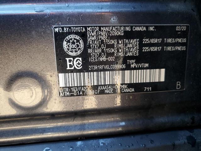 2T3R1RFV6LC099906 - 2020 TOYOTA RAV4 XLE 灰色 照片 13