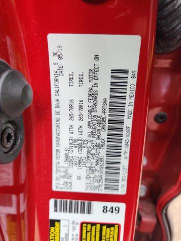 3TMCZ5AN1KM261891 - 2019 TOYOTA TACOMA DOUBLE CAB RED photo 12