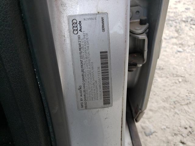 WAUJC68E03A172376 - 2003 AUDI A4 1.8T SILVER photo 12