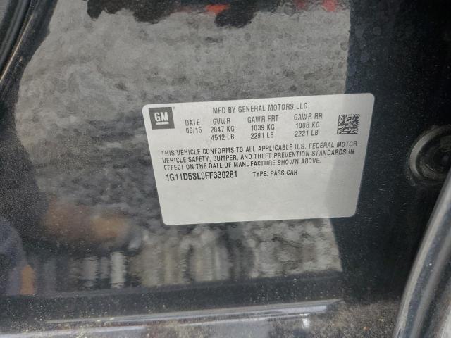 1G11D5SL0FF330281 - 2015 CHEVROLET MALIBU 2LT Սև լուսանկար 12