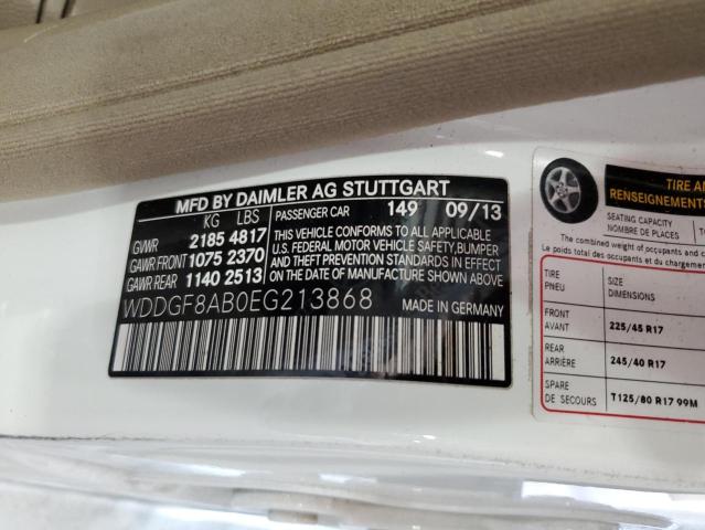 WDDGF8AB0EG213868 - 2014 MERCEDES-BENZ C 300 4MATIC WHITE photo 12