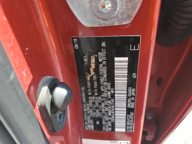 JTEBU5JR1K5617545 - 2019 TOYOTA 4RUNNER SR5/SR5 PREMIUM წითელი ფოტო 13