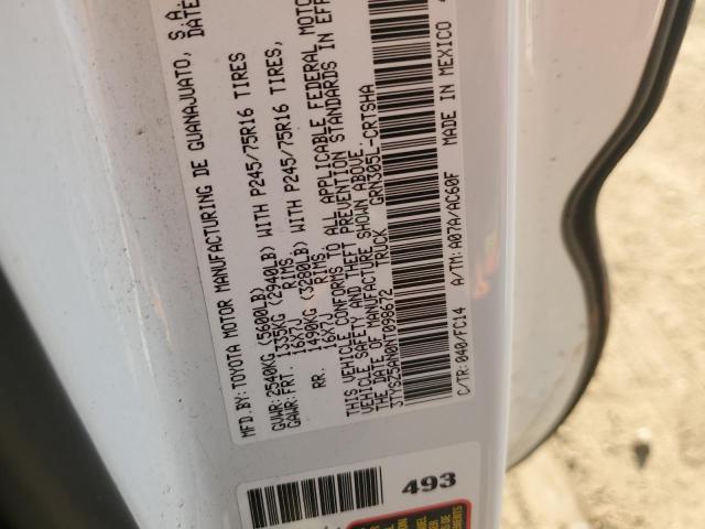 3TYSZ5AN0NT098672 - 2022 TOYOTA TACOMA ACCESS CAB თეთრი ფოტო 12