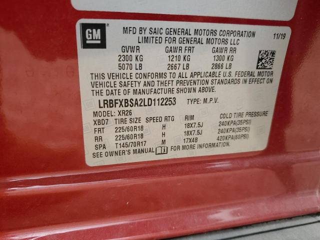 LRBFXBSA2LD112253 - 2020 BUICK ENVISION PREFERRED Qırmızı foto 13