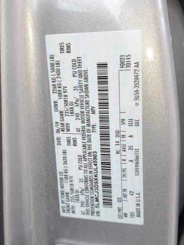 5LMCJ3D9XKUL45903 - 2019 LINCOLN MKC RESERVE SILVER photo 13