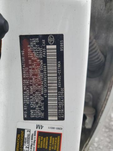 4T1BF3EK8BU589681 - 2011 TOYOTA CAMRY BASE Ақ фото 12