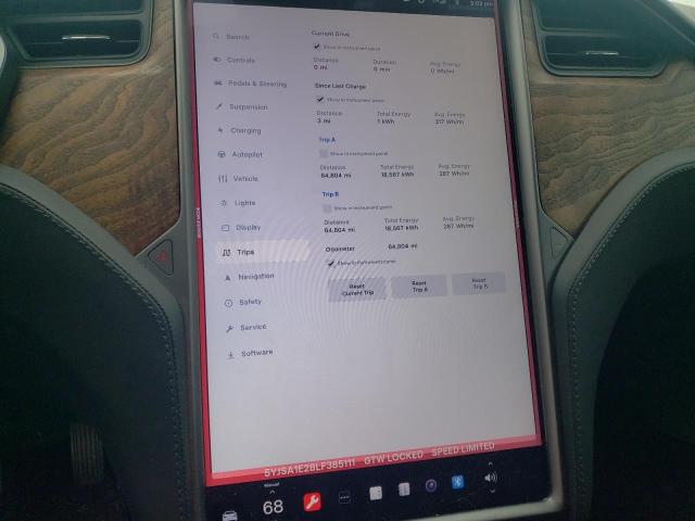 5YJSA1E28LF385111 - 2020 TESLA MODEL S رمادي صورة 9