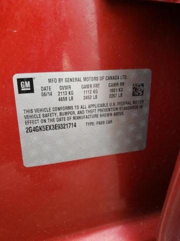 2G4GK5EX3E9321714 - 2014 BUICK REGAL 红色 照片 13