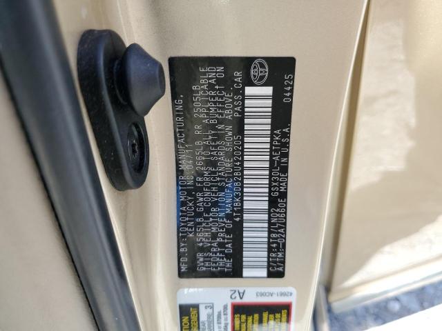 4T1BK3DB2BU420205 - 2011 TOYOTA AVALON BASE Altın fotoğraf 12