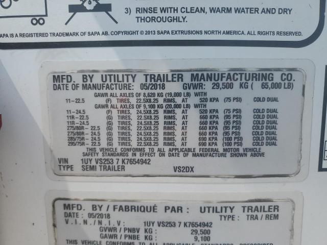 1UYVS2537K7654942 - 2019 UTILITY VS2DX 白色 照片 10