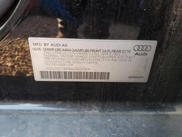 WAUNF78P96A002506 - 2006 AUDI A3 2.0 PREMIUM BLACK photo 12