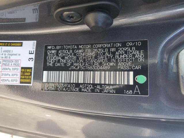 JTKJF5C76B3004489 - 2011 TOYOTA SCION TC გრაფიტი ფოტო 12