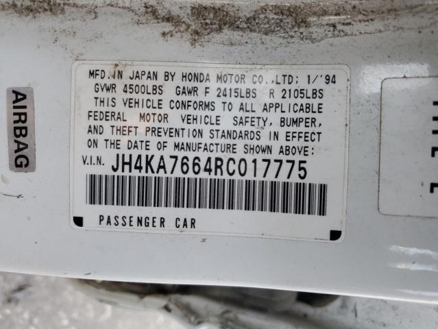 JH4KA7664RC017775 - 1994 ACURA LEGEND L WHITE photo 12