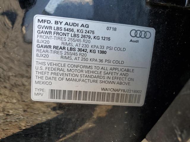 WA1CNAFY8J2218902 - 2018 AUDI Q5 PRESTIGE BLACK photo 13