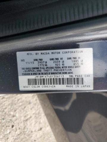 JM1BM1X74G1306113 - 2016 MAZDA 3 GRAND TOURING ნაცრისფერი ფოტო 12