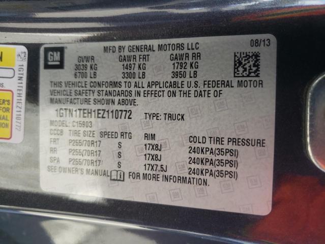 1GTN1TEH1EZ110772 - 2014 GMC SIERRA C1500 GRAY photo 12