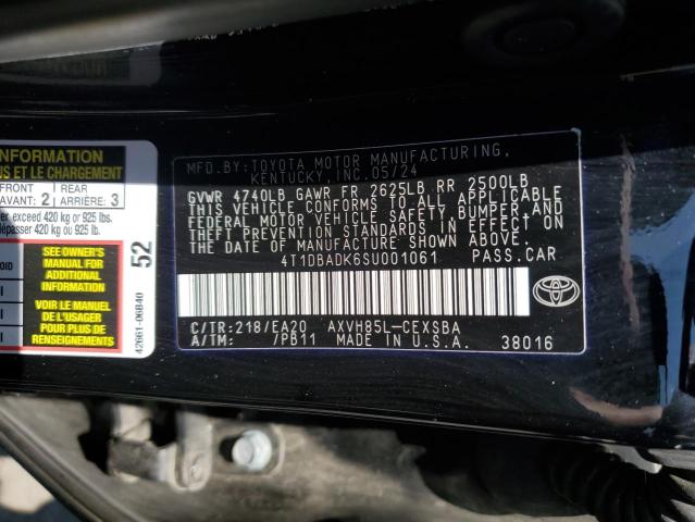 4T1DBADK6SU001061 - 2025 TOYOTA CAMRY XSE Schwarz Foto 13