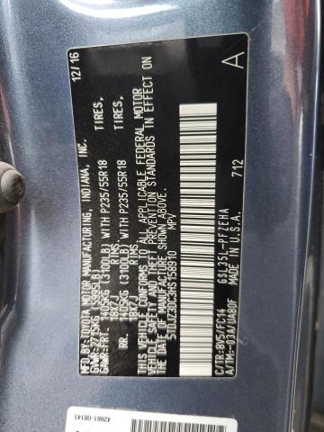 5TDJZ3DC3HS158910 - 2017 TOYOTA SIENNA LE BLUE photo 14