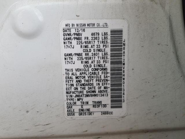 JN8AT2MV8HW013413 - 2017 NISSAN ROGUE S თეთრი ფოტო 14