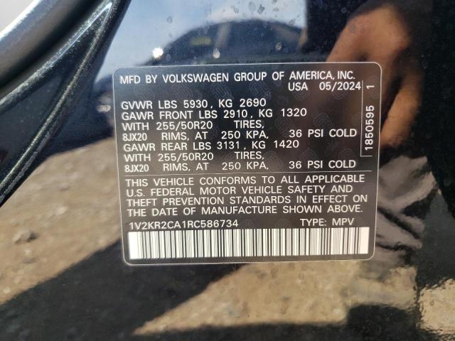 1V2KR2CA1RC586734 - 2024 VOLKSWAGEN ATLAS SE Noir photo 13