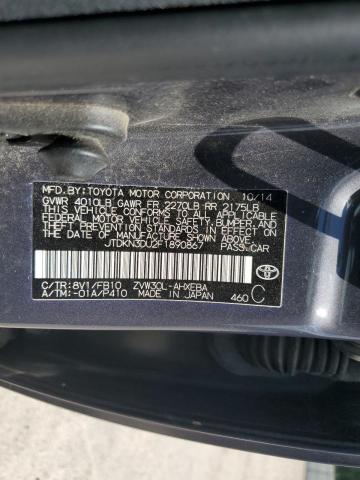 JTDKN3DU2F1890867 - 2015 TOYOTA PRIUS GRAY photo 13