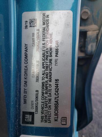 KL8CB6SA7LC424416 - 2020 CHEVROLET SPARK LS Көк фото 14