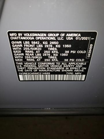 1V2RE2CA5MC214669 - 2021 VOLKSWAGEN ATLAS CROS SE Boz foto 14
