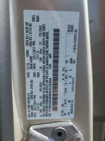 1FMCU0GD9HUC32204 - 2017 FORD ESCAPE SE 金色 照片 12