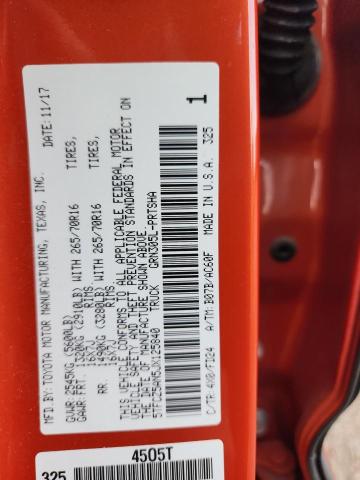 5TFCZ5AN5JX125840 - 2018 TOYOTA TACOMA DOUBLE CAB Қызғылт сары фото 12