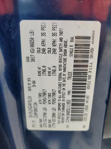 1D7HA18N85S111953 - 2005 DODGE RAM 1500 ST BLUE photo 12