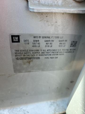 1G1ZE5ST5HF201035 - 2017 CHEVROLET MALIBU LT SILVER photo 12