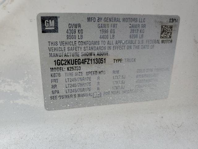 1GC2KUEG4FZ113051 - 2015 CHEVROLET SILVERADO K2500 HEAVY DUTY WHITE photo 12