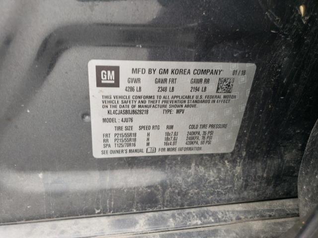 KL4CJASB0JB628218 - 2018 BUICK ENCORE PREFERRED ნაცრისფერი ფოტო 13