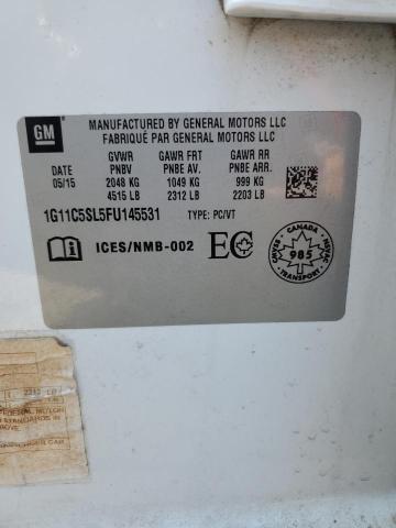 1G11C5SL5FU145531 - 2015 CHEVROLET MALIBU 1LT WHITE photo 12