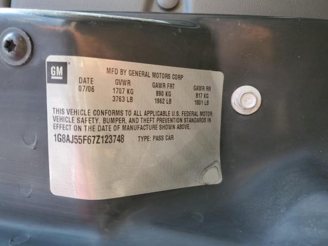 1G8AJ55F67Z123748 - 2007 SATURN ION LEVEL 2 银色 照片 12