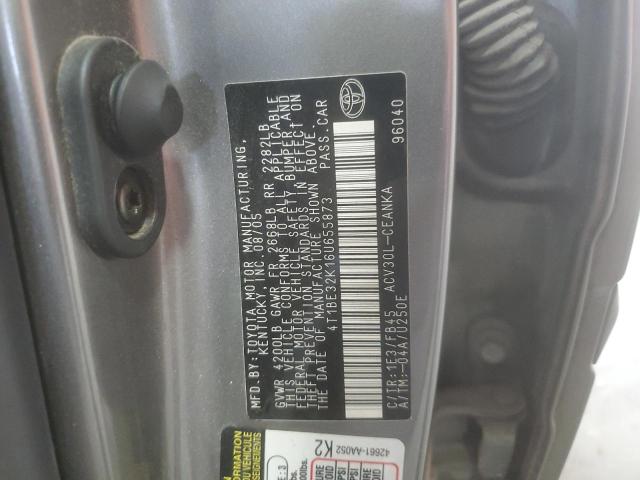 4T1BE32K16U655873 - 2006 TOYOTA CAMRY LE 灰色 照片 12