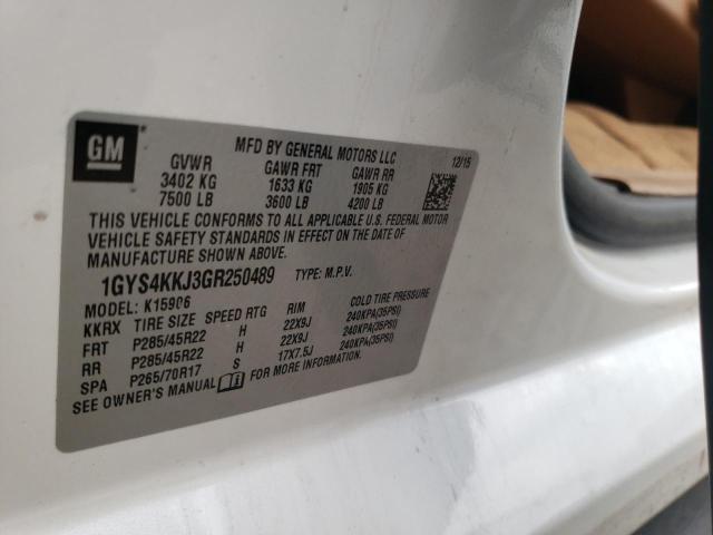 1GYS4KKJ3GR250489 - 2016 CADILLAC ESCALADE ESV PLATINUM თეთრი ფოტო 13