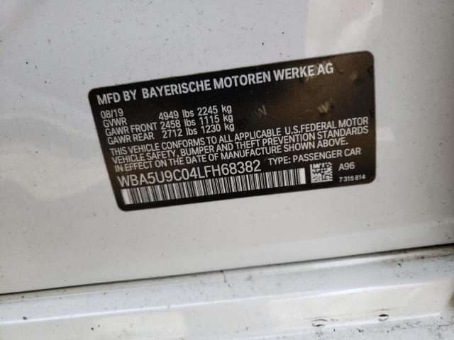 WBA5U9C04LFH68382 - 2020 BMW M340XI WHITE photo 12
